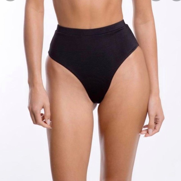TJ SWIM Estelle black ribbed two piece high waisted bikini - Picture 2 of 5